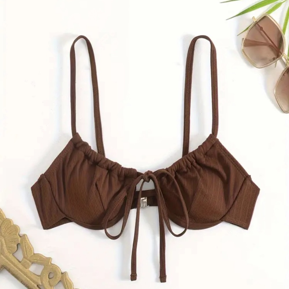 brown bikini top